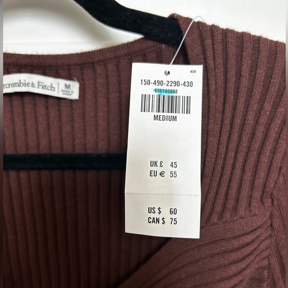 NWT Abercrombie LuxeLoft Wrap Sweater - Brown - Size M - Picture 5 of 5